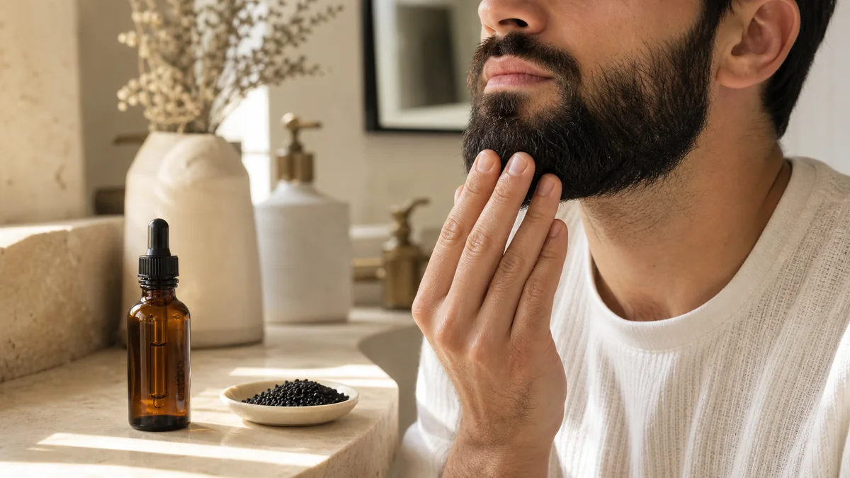 Huile de nigelle pour la barbe : usage, effets et limites